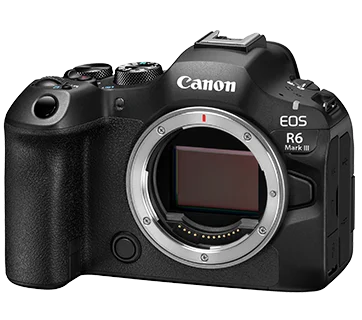 กล้อง Canon EOS R6 Mark III มุมเฉียงด้านหน้า ไม่ติดเลนส์