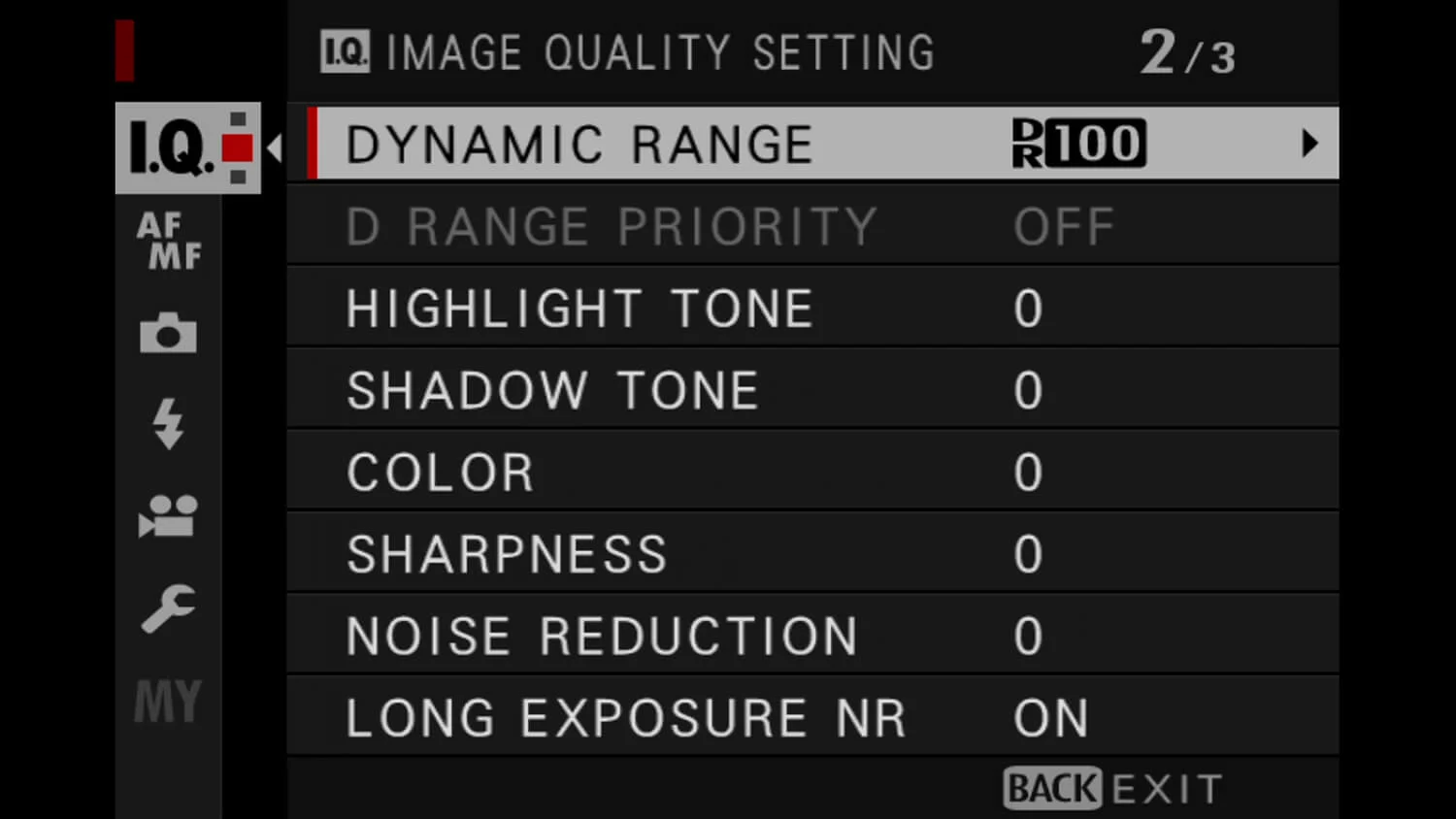 ภาพจากวิดีโอสอนของ FUJIFILM ช่วงอธิบายการตั้งค่า Dynamic Range