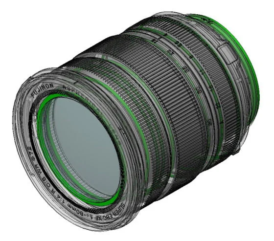 ภาพตำแหน่งซีลกันสภาพอากาศของ XF16-80mmF4 R OIS WR