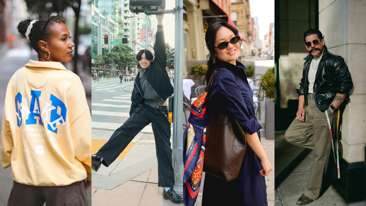ครีเอเตอร์หลายคนสวมเสื้อผ้าจากแบรนด์ในเครือ Gap Inc. ภาพจากประกาศโครงการครีเอเตอร์ของบริษัท