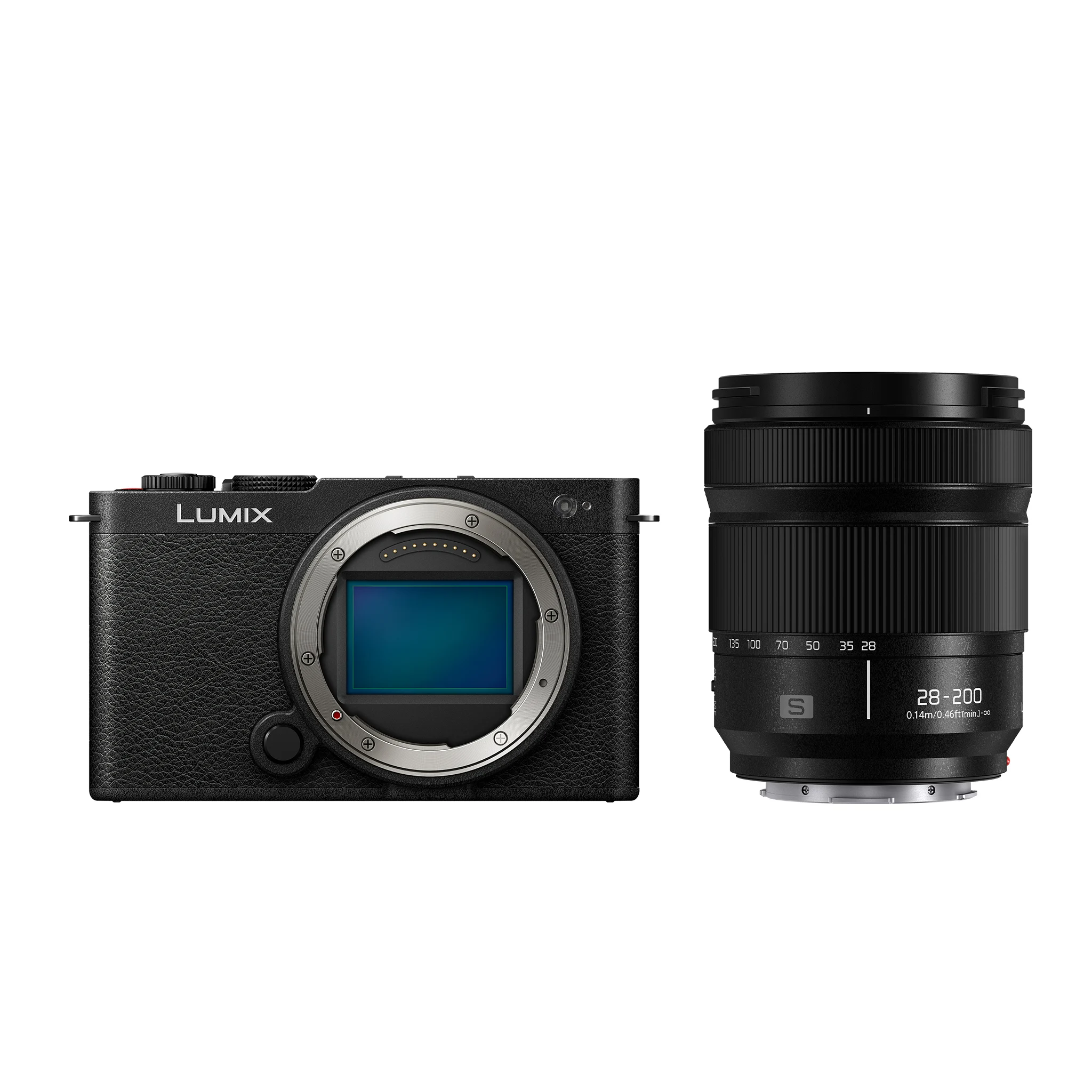 กล้อง LUMIX S9 สีดำกับเลนส์ซูม LUMIX S 28-200mm เลนส์ L-Mount ที่มีกันสั่นในตัว
