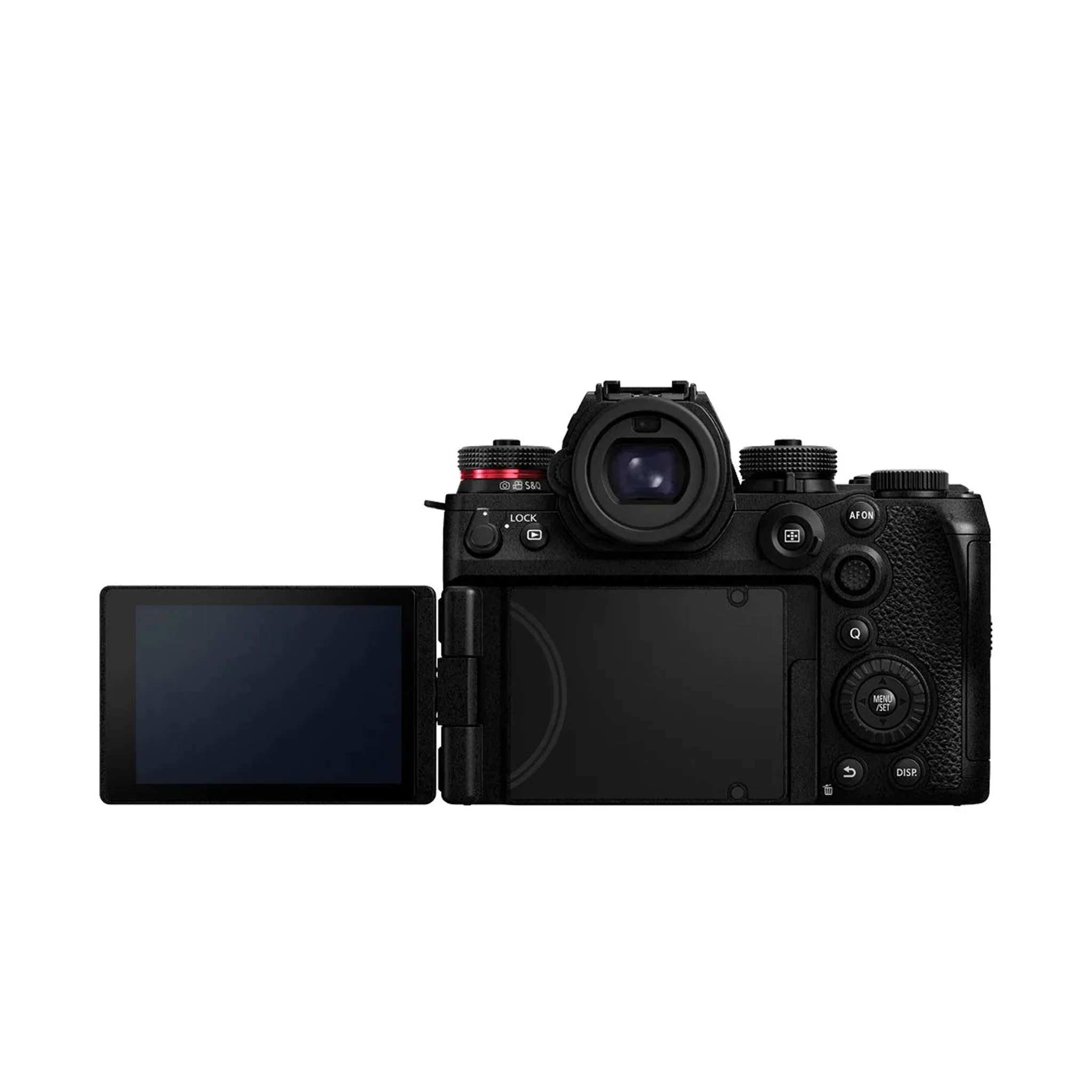 ด้านหลังกล้อง LUMIX S1II แสดงจอและปุ่มควบคุม รุ่นที่ใช้ Live View Composite ได้