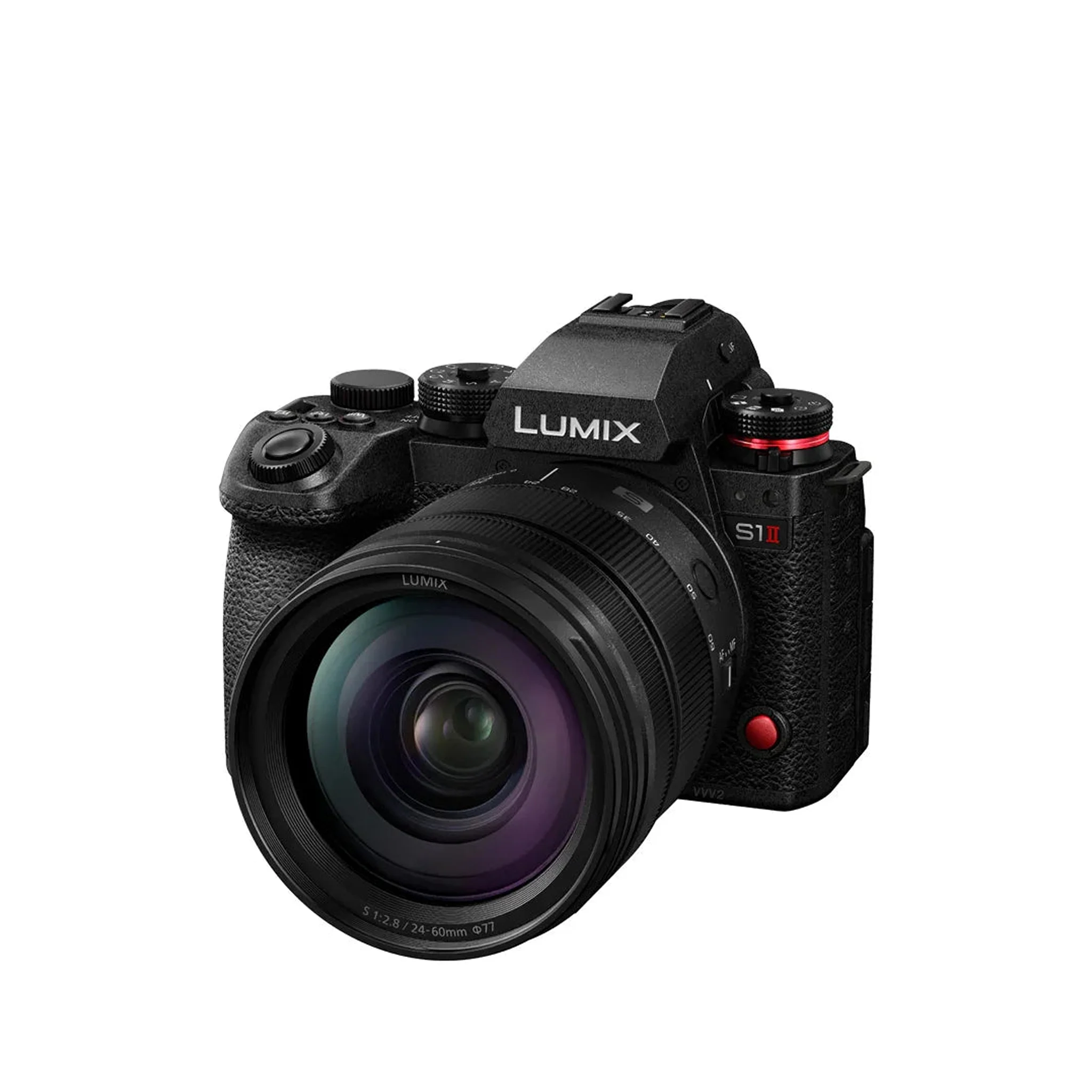 กล้อง LUMIX S1II ที่มีโหมด Pre-burst ติดเลนส์ซูม LUMIX S มุมเฉียงด้านหน้า