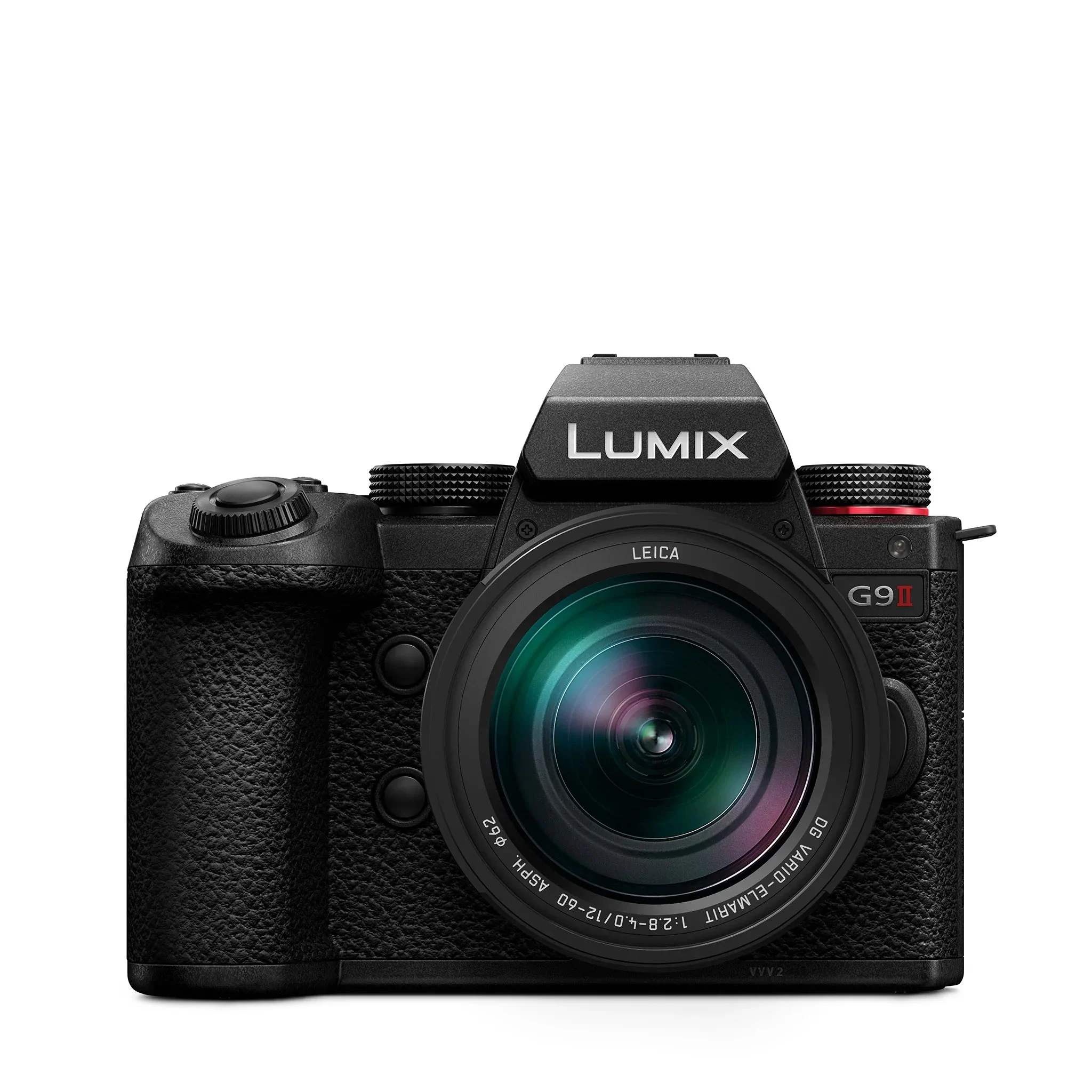 กล้อง LUMIX G9II ติดเลนส์ซูม LEICA 12-60mm มองจากด้านหน้าตรง