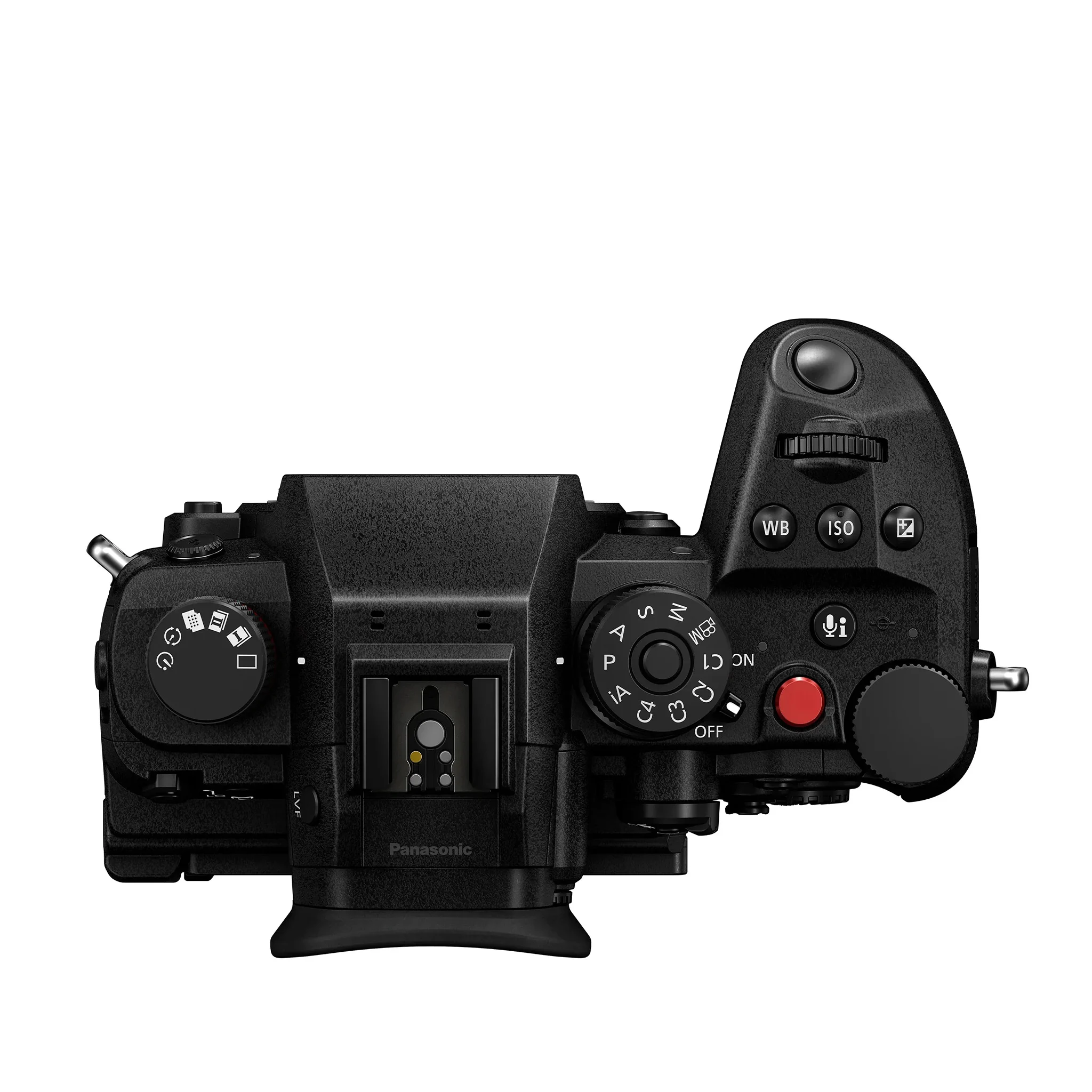 ด้านบนกล้อง LUMIX GH7 เห็นแป้นหมุนปรับค่า