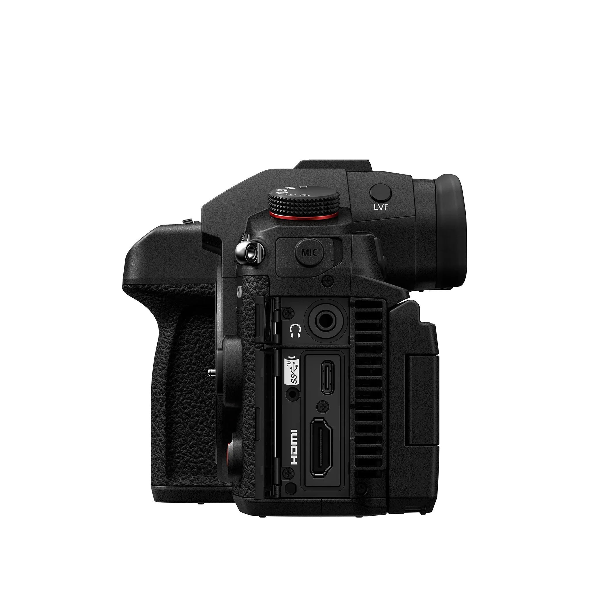 ด้านข้างกล้อง LUMIX GH7 เปิดฝาช่องต่อสาย