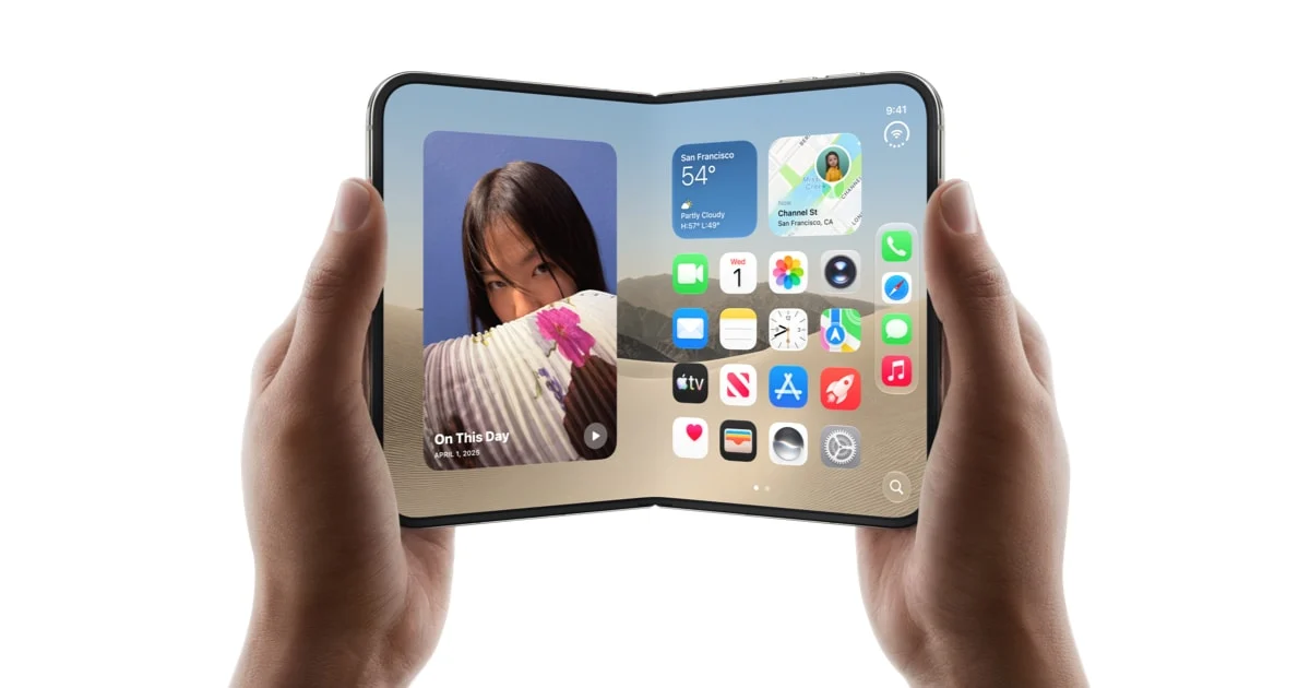 iPhone Duo จอพับร้าว ภาพการกางจอ iPhone Duo