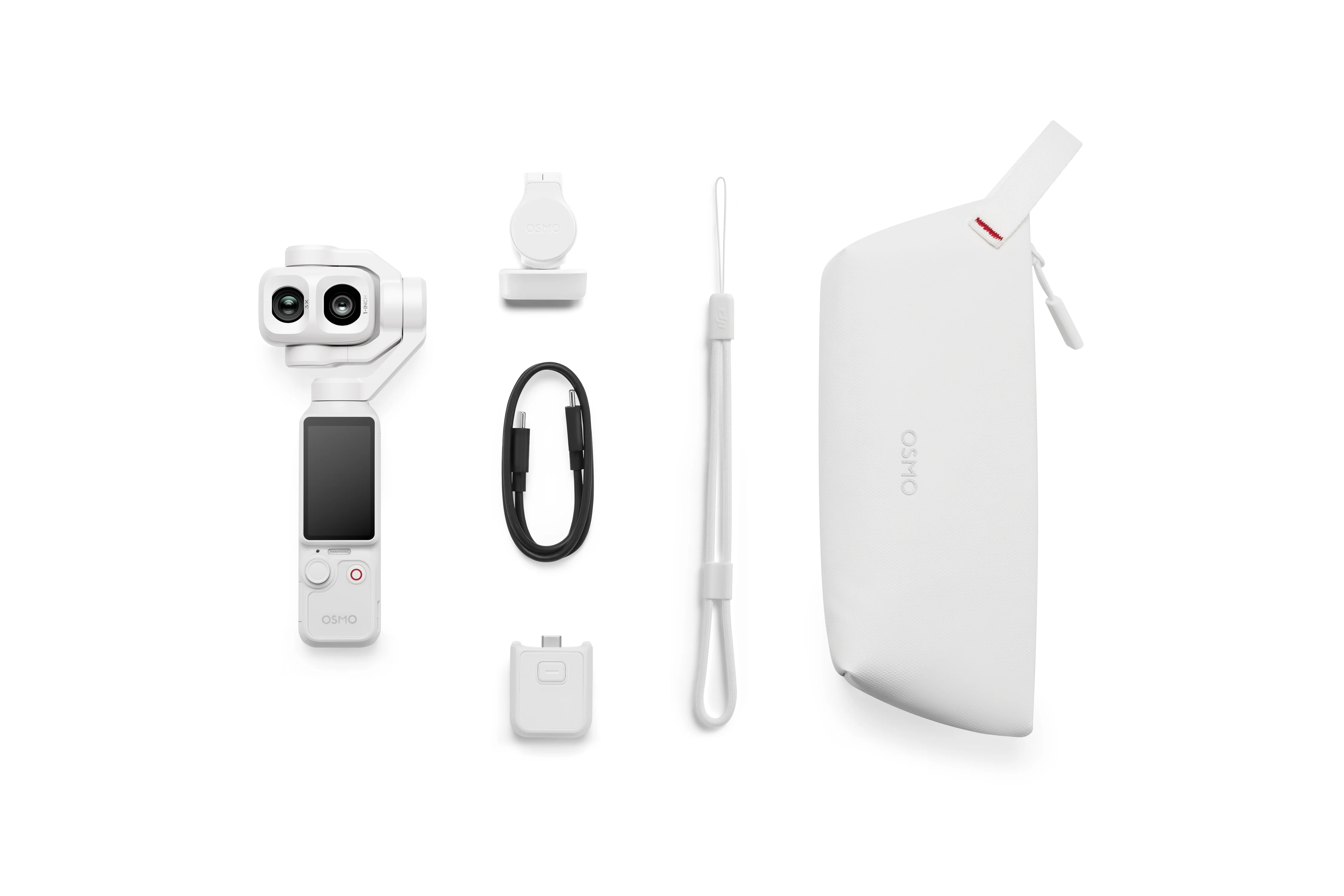 Osmo Pocket 4P สีขาว Pearl White กล้องกิมบอลเลนส์คู่ของ DJI