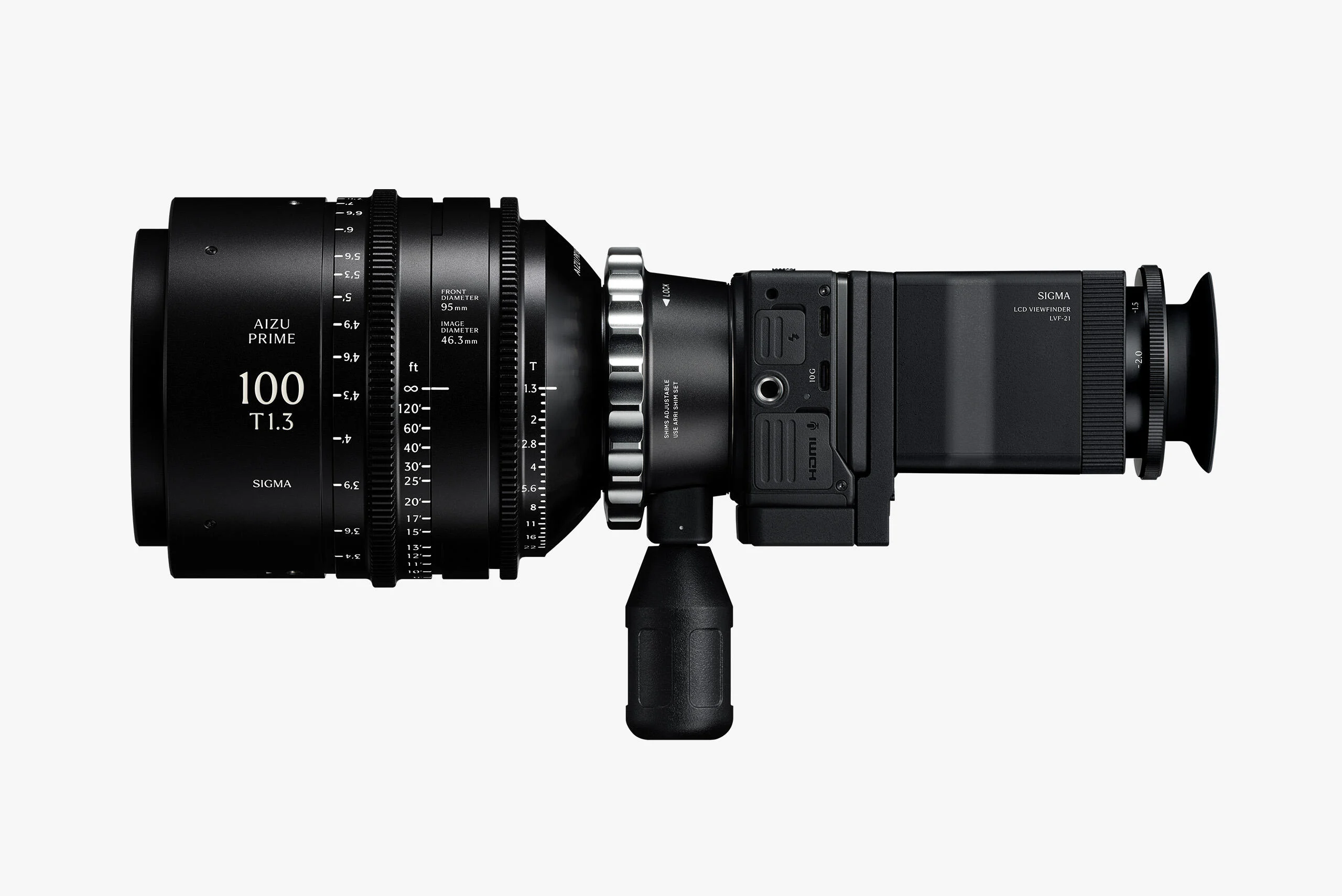 Sigma FP2 ประกอบเป็นชุดถ่ายวิดีโอ ใส่เลนส์ซีเนม่าและช่องมองภาพ