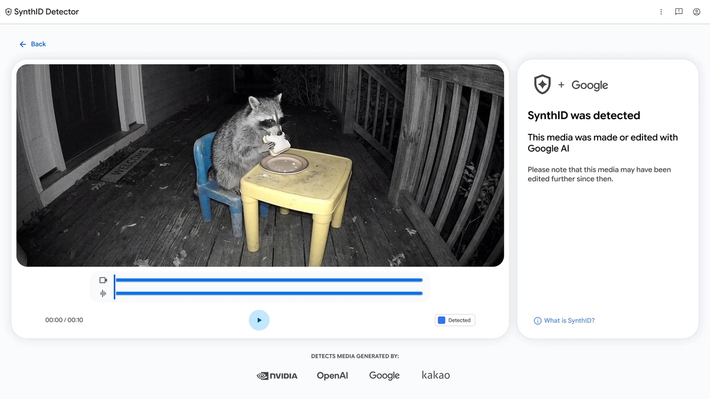 SynthID ตรวจภาพ AI หน้าจอ SynthID Detector ของ Google