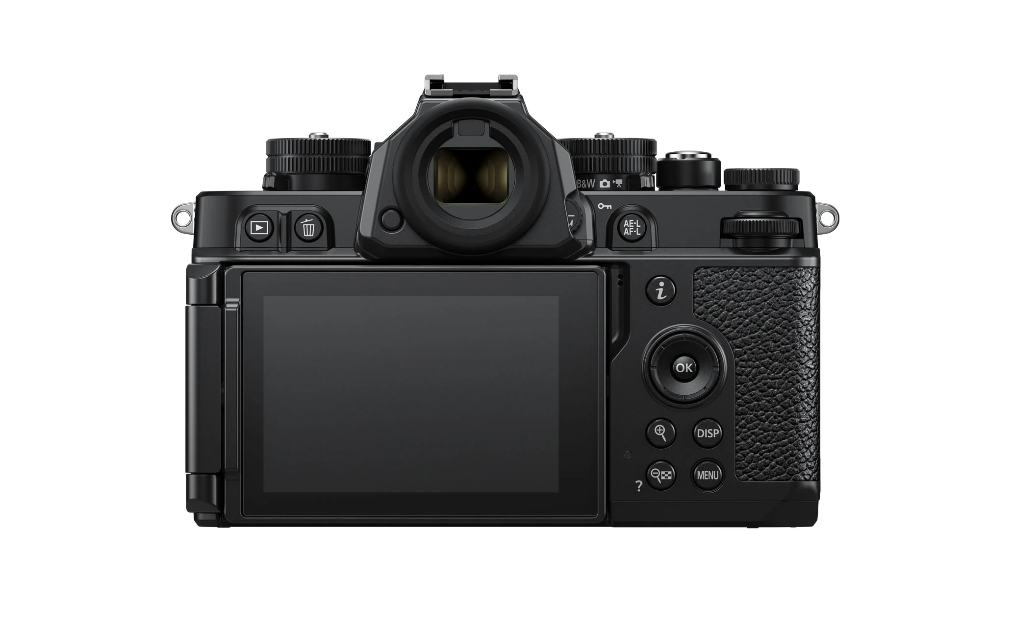 ด้านหลังกล้อง Nikon Zf เห็นจอและปุ่มควบคุม