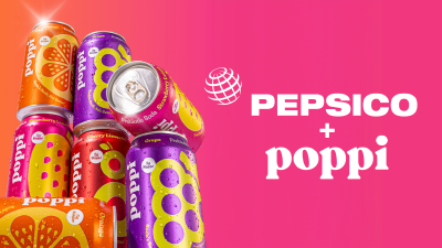ภาพประกาศจาก PepsiCo เรื่องการซื้อกิจการแบรนด์ poppi