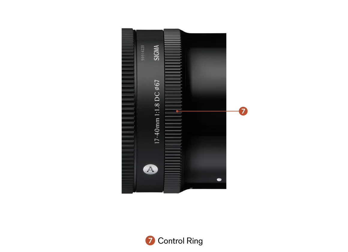 วงแหวนของเลนส์ 17-40mm F1.8 DC เวอร์ชัน Canon RF ที่เป็น control ring