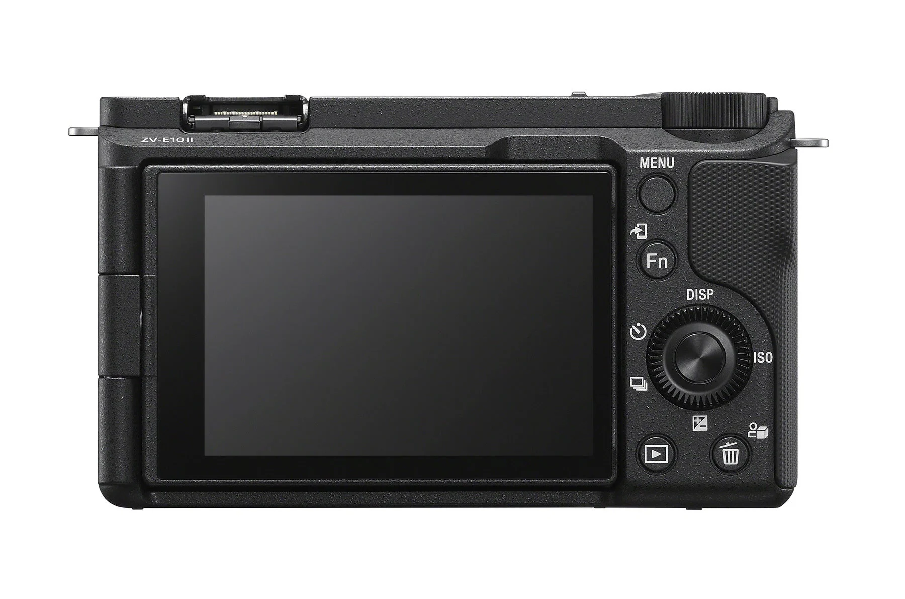 ด้านหลังกล้อง Sony ZV-E10 II แสดงจอและปุ่มควบคุม