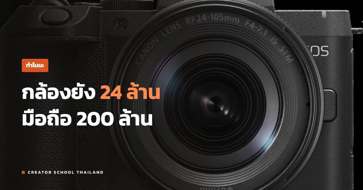 ปกบทความ ทำไมกล้องปี 2026 ยัง 24 ล้านพิกเซล ทั้งที่มือถือ 200 ล้าน